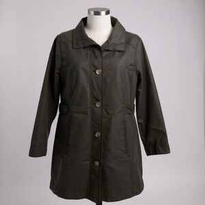 Eddie Bauer Black Utility Coat 🖤 Women's M‎ – Button Front Casual Jacket
